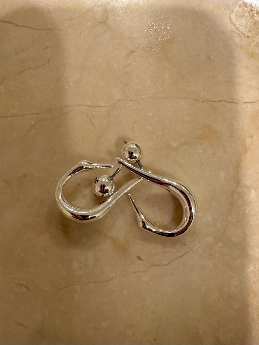 Jenny Bird Polished Silver Sculptural Loop Earrings